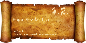 Hepp Rozália névjegykártya